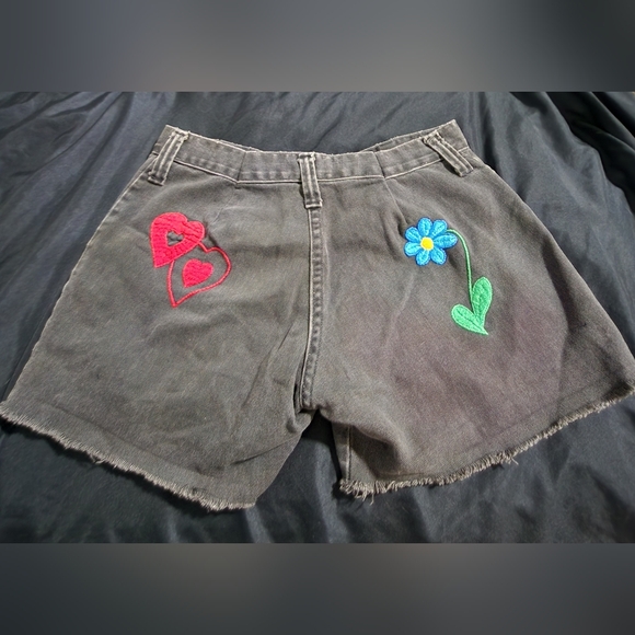 Live Ins Custom Embroidered Jean Cutoff Shorts - Picture 4 of 7